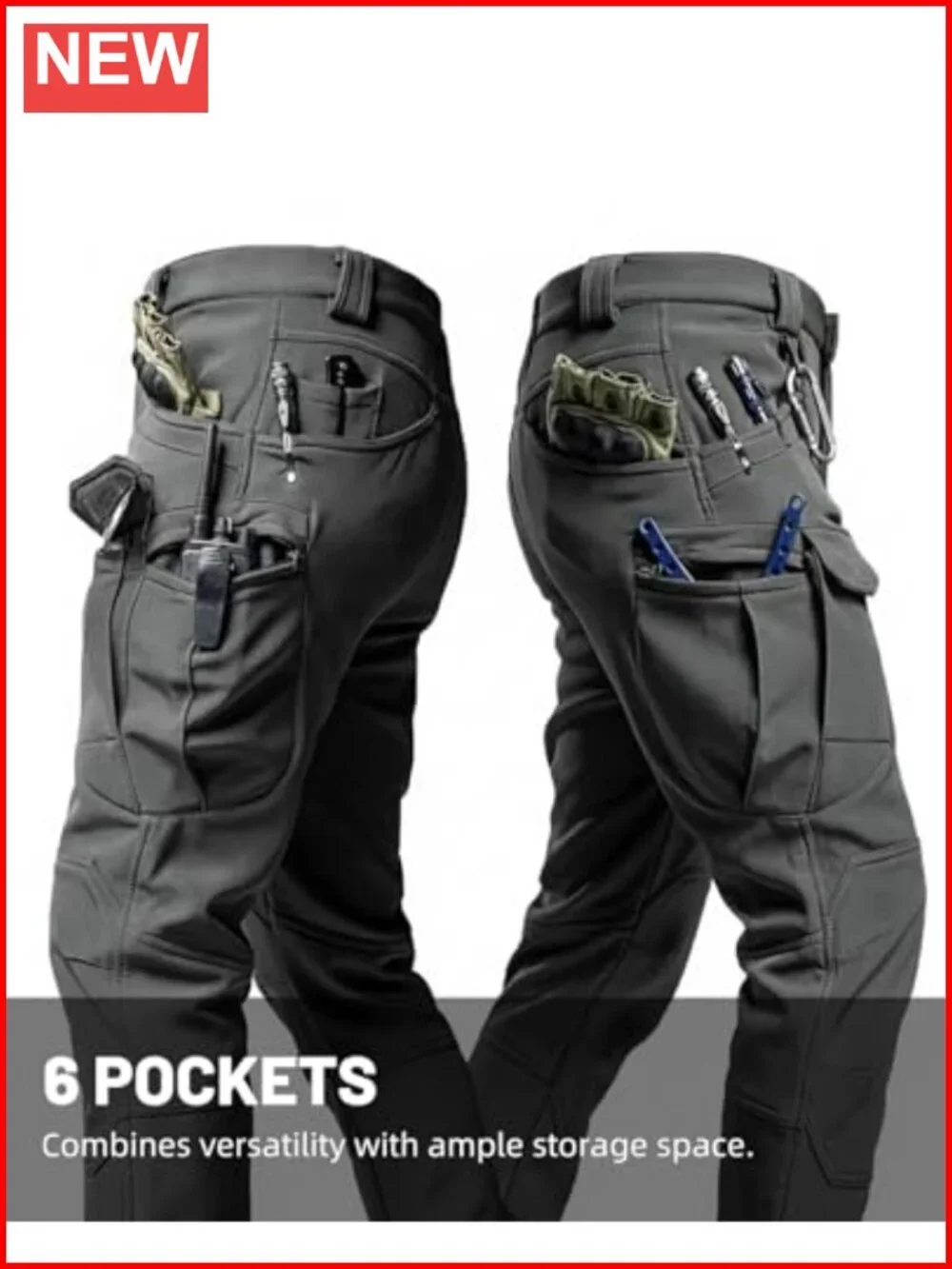 Men's Tactical Cargo Pants Stretch Waterproof for Hiking Work Multi Pockets